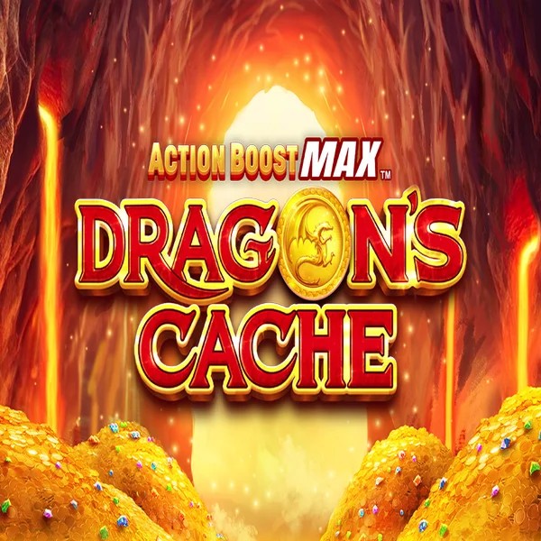 Action Boost Max Dragon's Cache logo by SpinPlay Games at Slota Casino