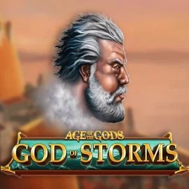 Age Of The Gods: God of Storms online game logo by Playtech on slotaacasino.com