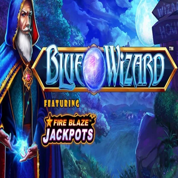 Blue Wizard Fire Blaze Jackpots slot icon by Rarestone Gaming, available at Slota Casino