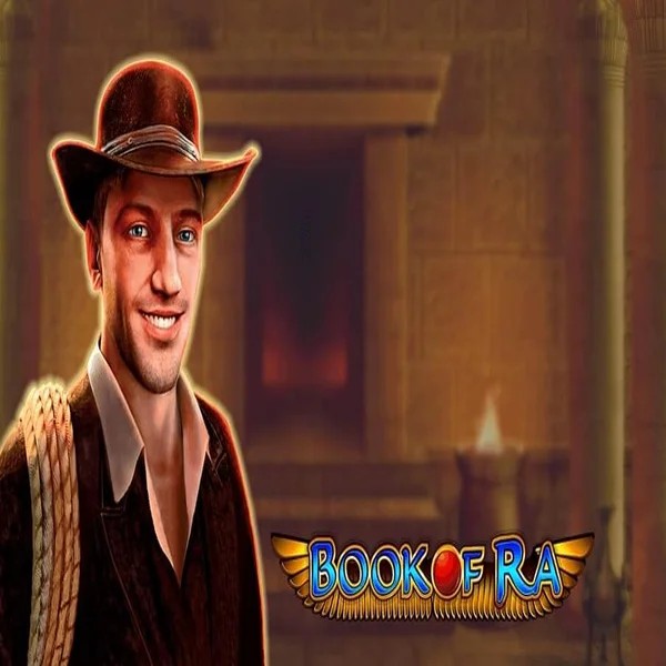 Book of Ra slot logo by Greentube at Slota Casino