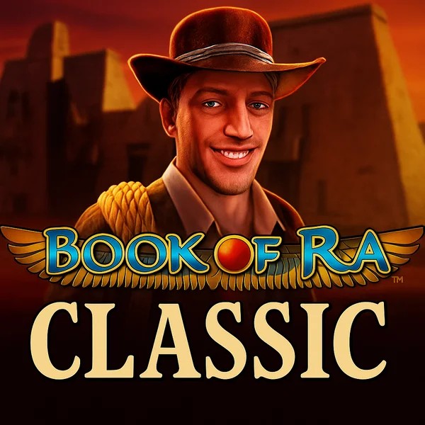 Book of Ra Classic slot logo by Novomatic at Slota Casino
