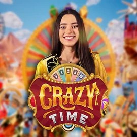 Live Casino logo of Crazy Time from Evolution at Slota Casino