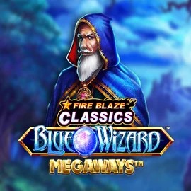 Fire Blaze Blue Wizard Megaways slot visual from Rarestone Gaming available on slotaacasino.com